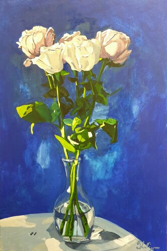 Bouquet de roses von Michel Phelippeau, Malerei kaufen auf Singulart