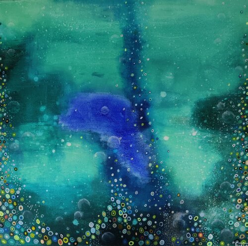 Bulles Bleues di Christine Fiala, Pittura in vendita su Singulart