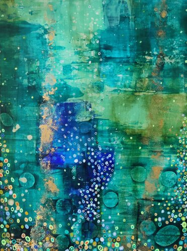 Bulles Bleues di Christine Fiala, Pittura in vendita su Singulart