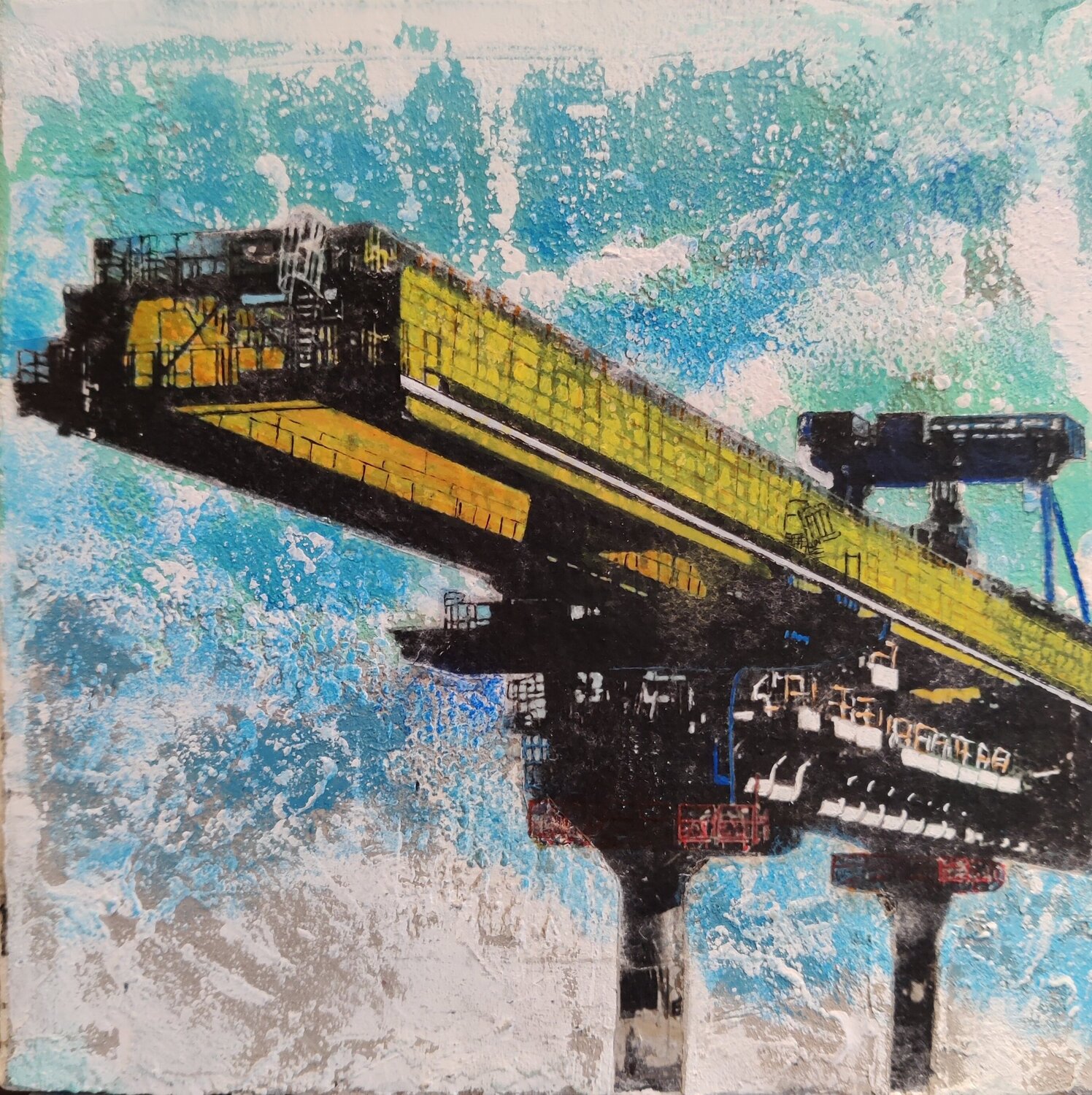 Chantier Métro 1 Christine Fiala Originalgemälde zu verkaufen