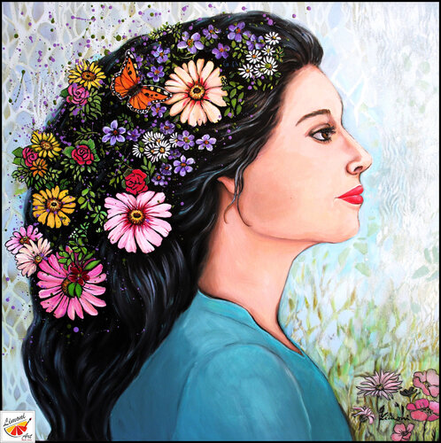 Blumenmädchen von Monika Linard, Malerei kaufen auf Singulart