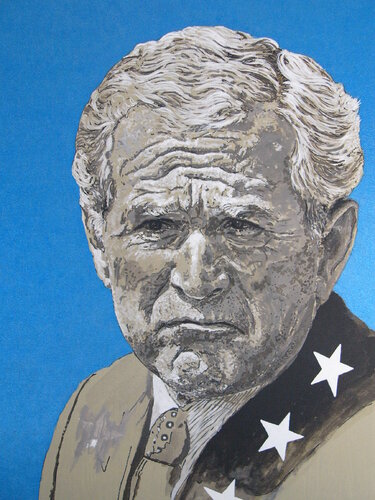 George W. Bush aus der 20 teiligen Serie "Good Guys - Bad Boys" van Wolfgang Eberhardt, Schilderij te koop op Singulart