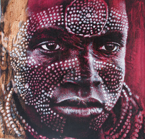 Eingeborener 1, Leopard, Diptychon van Wolfgang Eberhardt, Schilderij te koop op Singulart