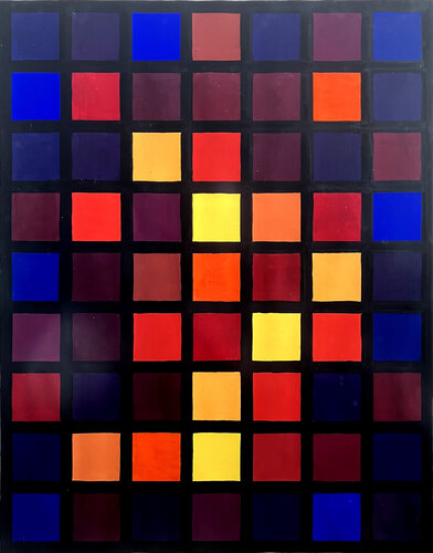 Quadrate, rot, blau par Wolfgang Eberhardt, Peinture en vente sur Singulart