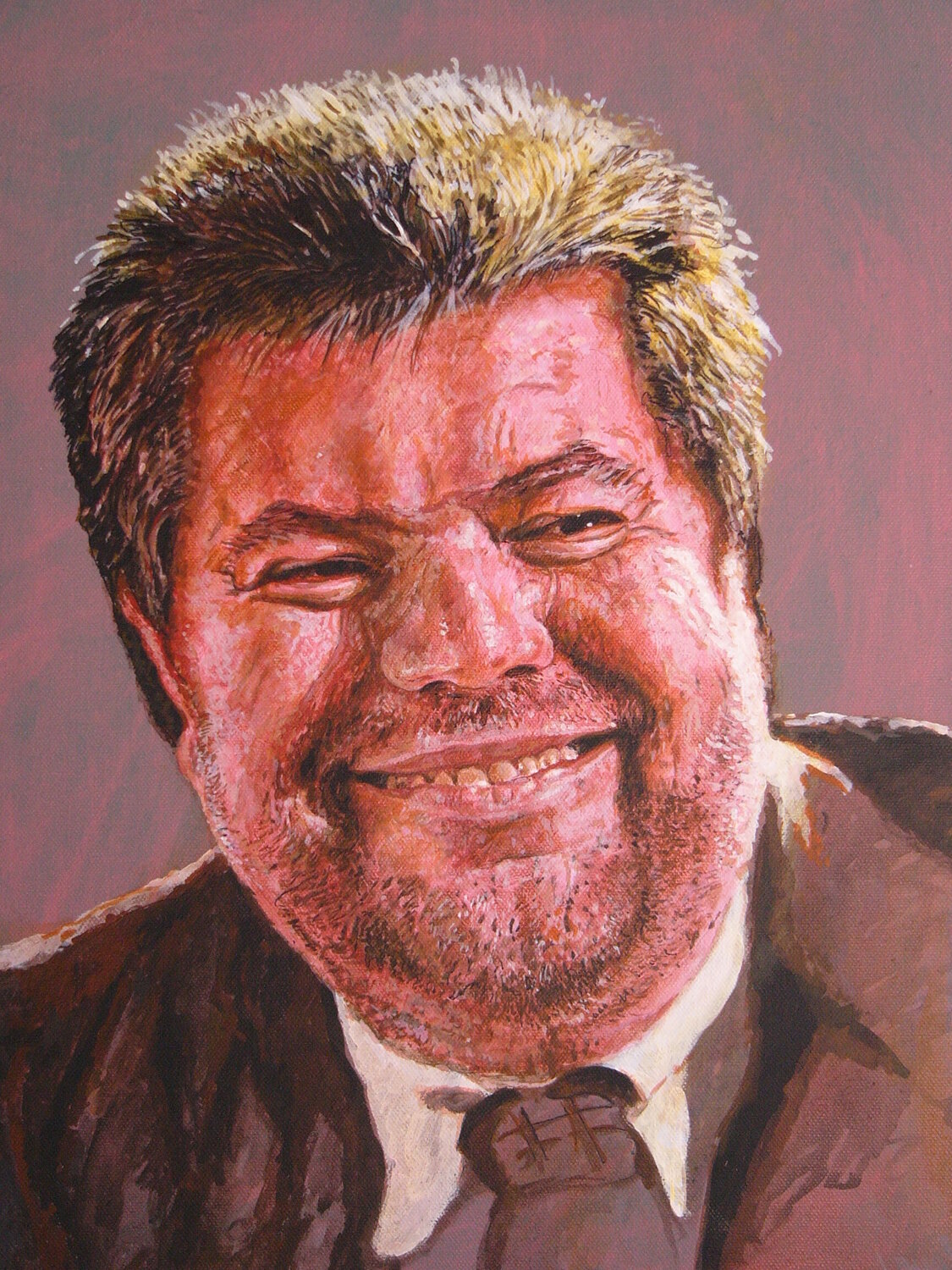 Kurt Beck, aus der 20 teiligen Serie "Good Guys - Bad Boys" Wolfgang Eberhardt Originalgemälde zu verkaufen