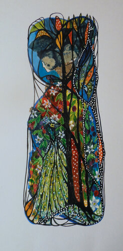 Vitrail aux Paons by Valentine Carre, Work on Paper for Sale on Singulart