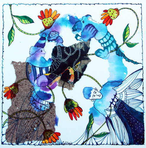 Les  Colibris von Valentine Carre, Zeichnungen kaufen auf Singulart