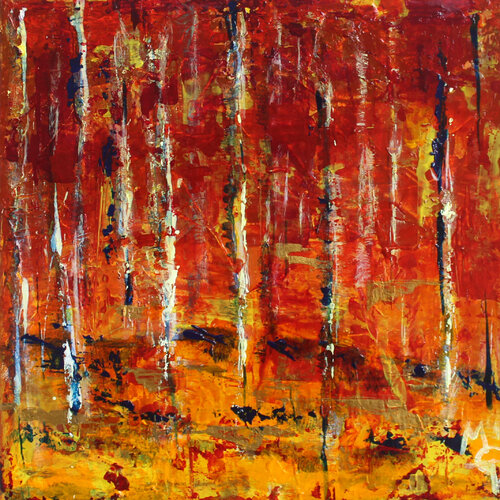 Game forêt au couchant di Valentine Carre, Pittura in vendita su Singulart
