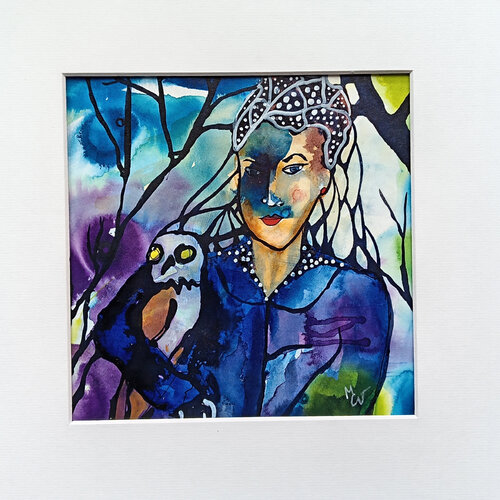 Femme à la Chouette by Valentine Carre, 종이 for Sale on Singulart