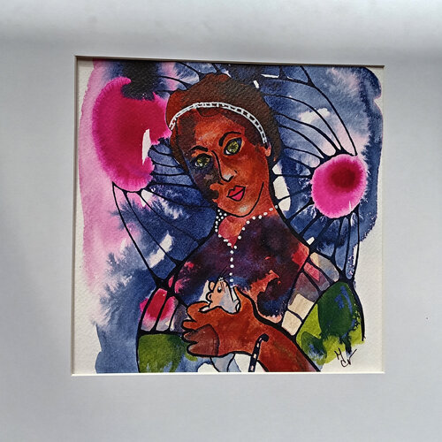 Dame au Souriceau by Valentine Carre, Work on Paper for Sale on Singulart