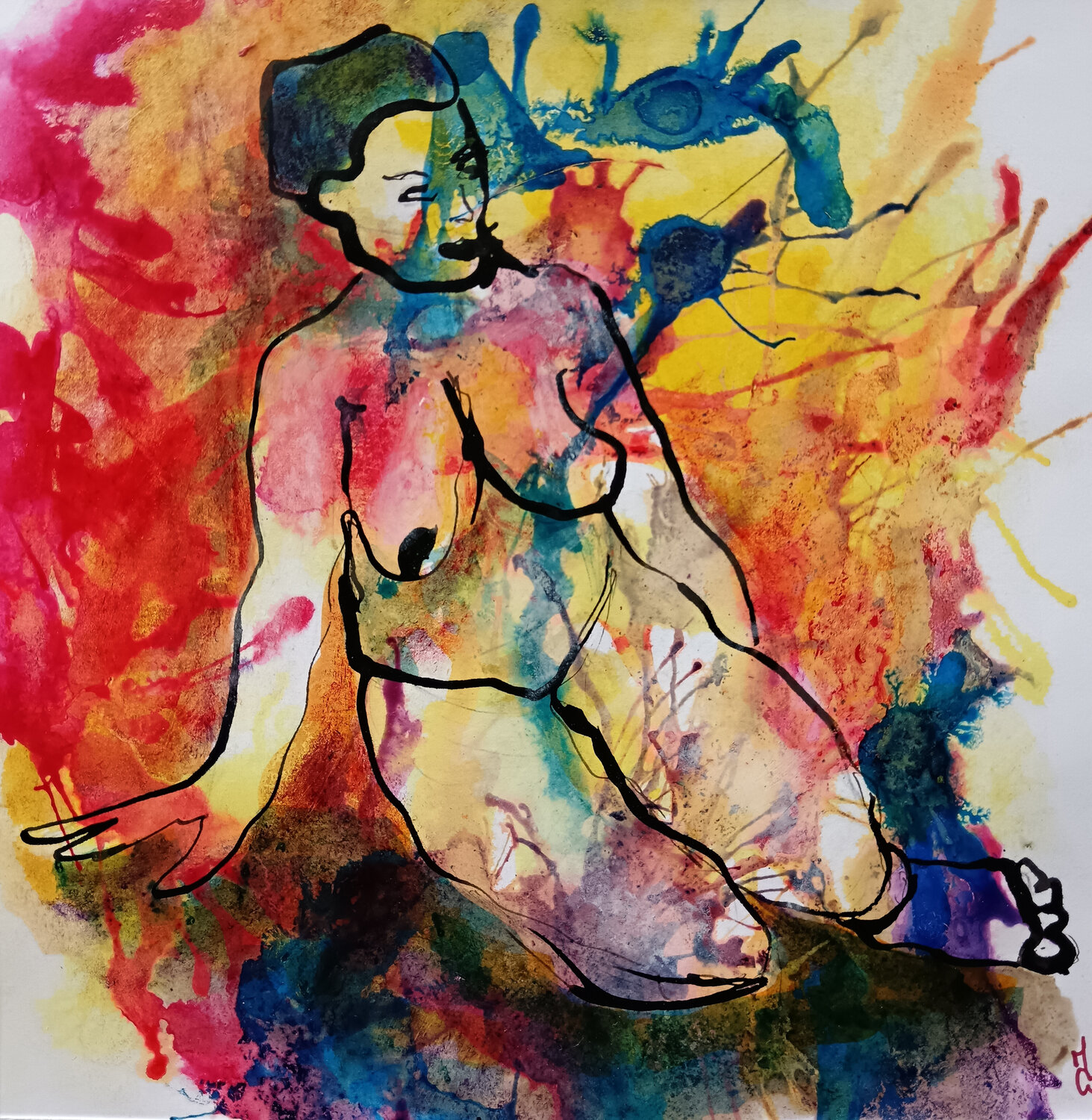 Femme assise Valentine Carre Werk auf Papier zu verkaufen