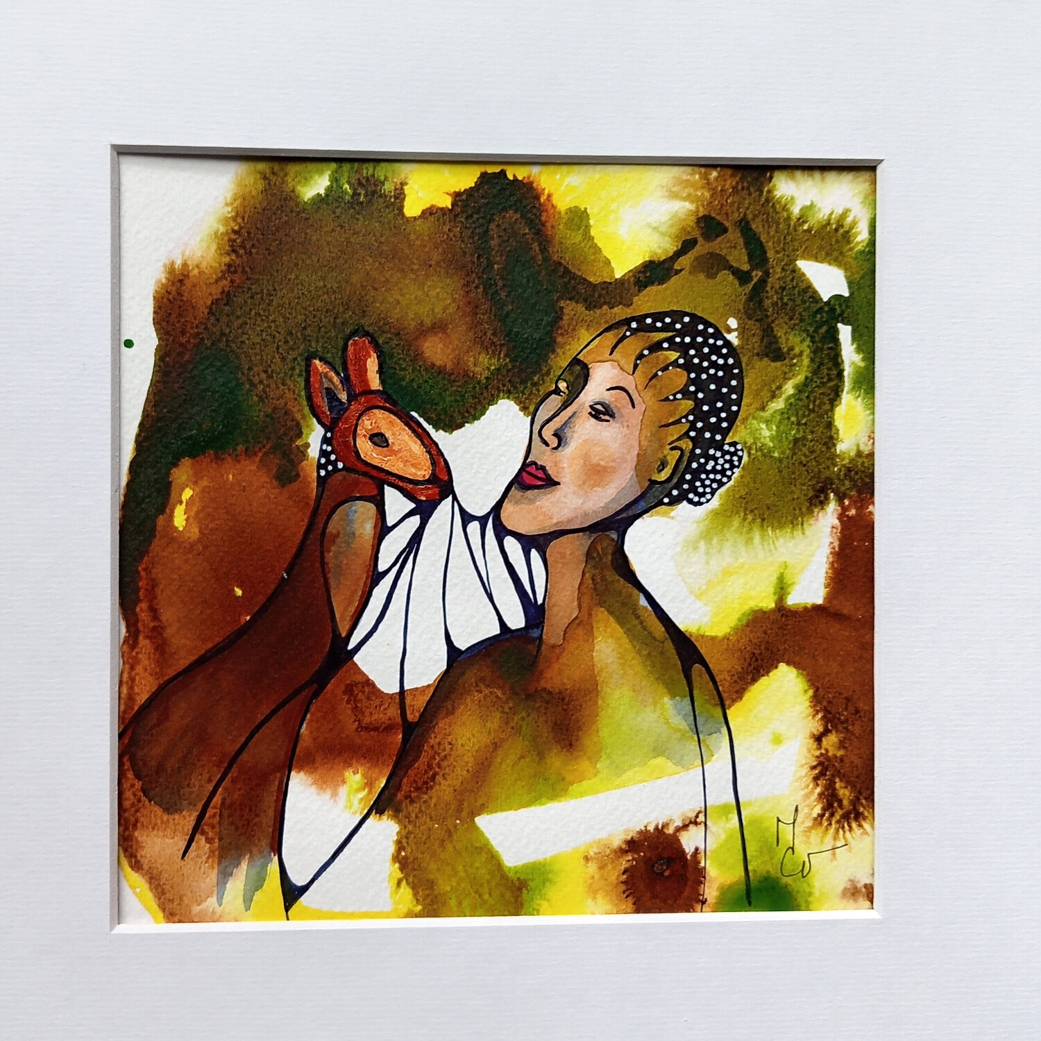 Femme à la Biche Valentine Carre Werk auf Papier zu verkaufen