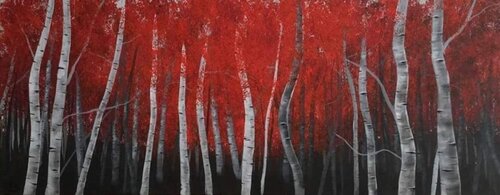 Betulle nel rosso van Francesca Bolletta, Schilderij te koop op Singulart