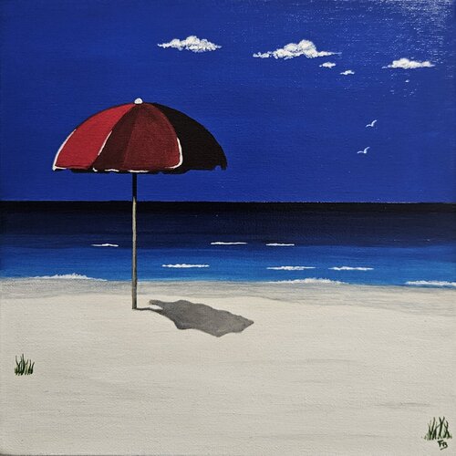 Riflessi rossi in spiaggia von Francesca Bolletta, Malerei kaufen auf Singulart