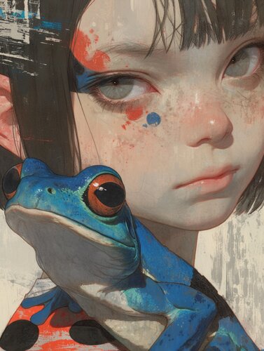 Blue Frog Giclée Print 30x40 cm - Animal Instinct #210 von Roger Haus, Druck kaufen auf Singulart
