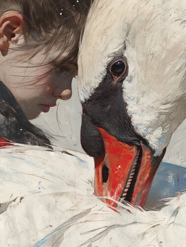 Swan Giclée Print 30x40 cm - Animal Instinct #169 de Roger Haus, Impresión a la venta en Singulart