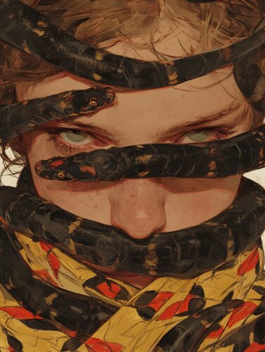 Snakes Giclée Print 30x40 cm - Animal Instinct #60 van Roger Haus, Afdruk te koop op Singulart