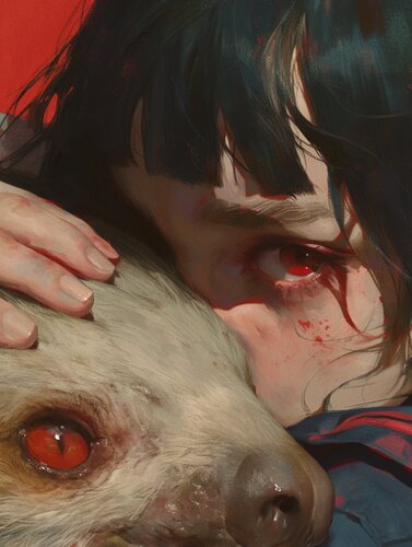 Red Eyes Giclée Print 50x670 cm - Animal Instinct #10 van Roger Haus, Afdruk te koop op Singulart