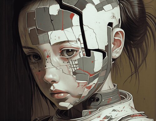 Silver Machine Giclée Print 30x40 cm - サイボーグ - Cyborg von Roger Haus, Druck kaufen auf Singulart