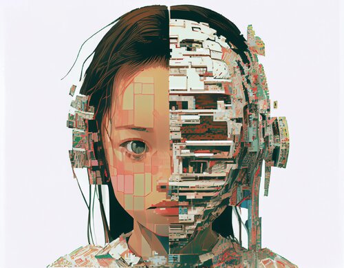 Pixel Portrait Giclée Print 30x40 cm - 機械 - Machine von Roger Haus, Druck kaufen auf Singulart