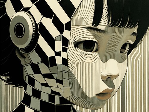 Robot Giclée Print 50x70 cm - 若葉 - Young Leaf von Roger Haus, Druck kaufen auf Singulart