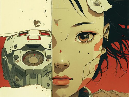 Girl Robot Giclée Print 30x40 cm - 機械の創造 - Creation of Machines di Roger Haus, Stampa in vendita su Singulart