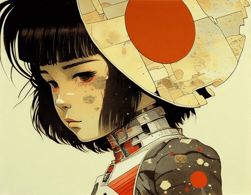 Manga Portrait Giclée Print 30x40 cm -静寂 - Serenity von Roger Haus, Digital kaufen auf Singulart