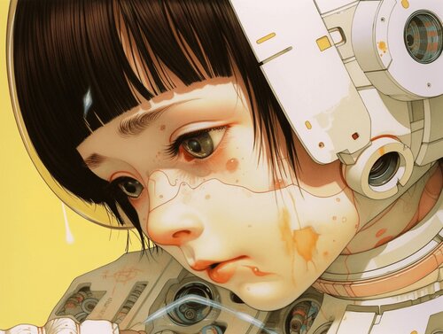 Red Cyborg Giclée Print 30x40 cm - 探求 - Exploration di Roger Haus, Stampa in vendita su Singulart