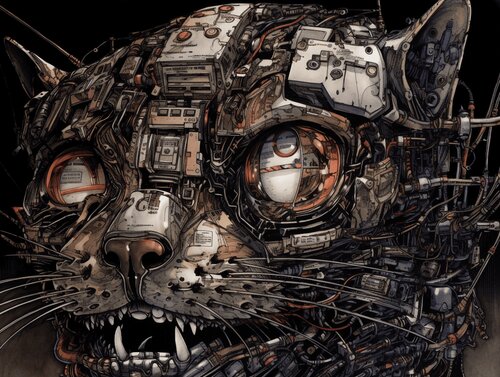 Cyborg Giclée Print 30x40 cm - ブラックボックス - Black Box Roger Haus