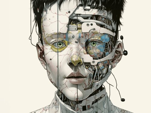 Cyborg Giclée Print 50x70 cm - デジタル解剖学 - Digital Anatomy von Roger Haus, Druck kaufen auf Singulart