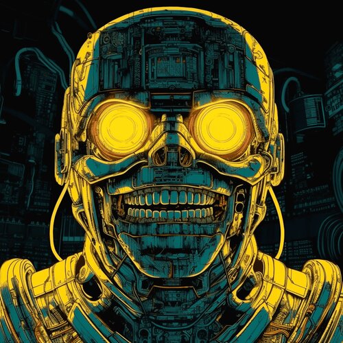 Yellow Eye Robot Giclée Print 60x60 cm - オルトマン - Sam Altman von Roger Haus, Druck kaufen auf Singulart