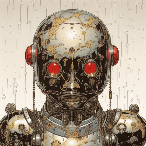 Red Eye Robot Giclée Print 60x60 cm - チューリング - Alan Turing Roger Haus