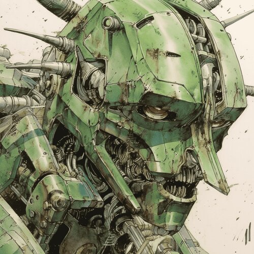 Green Robot Giclée Print 60x60 cm - ミンスキー - Marvin Minsky von Roger Haus, Druck kaufen auf Singulart