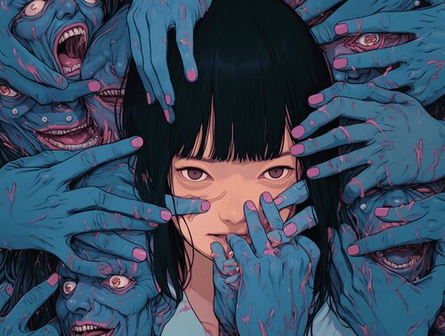 Monster Giclée Print 50x70 cm - 骸の願い - Desire Of Corpses van Roger Haus, Afdruk te koop op Singulart