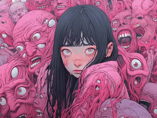 Monster Giclée Print 50x70 cm - 魂のもつれ - Tangled Psyche van Roger Haus, Afdruk te koop op Singulart
