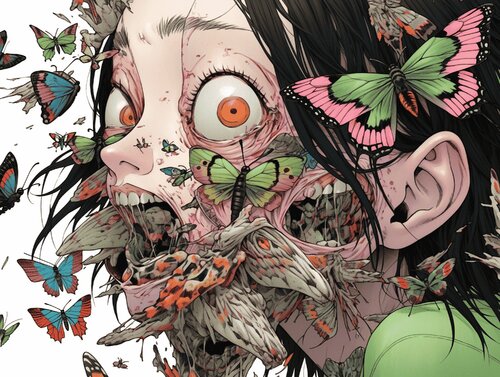 Monster Giclée Print 50x70 cm - 悪夢共生 - Nightmare Symbiosis van Roger Haus, Afdruk te koop op Singulart