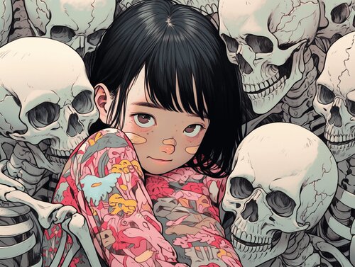 Monster Giclée Print 50x70 cm - 永遠の友達 - Best Friends Forever von Roger Haus, Druck kaufen auf Singulart