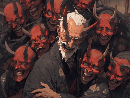 Red Devil Giclée Print 50x70 cm - 一番 - Number One van Roger Haus, Afdruk te koop op Singulart