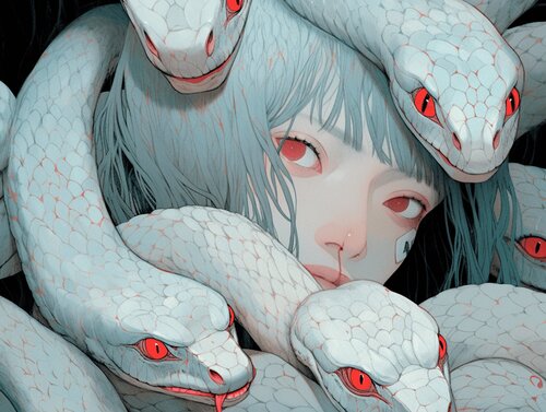 Silver Snakes Giclée Print 30x40 cm 毒中毒 - Poison Addict Roger Haus