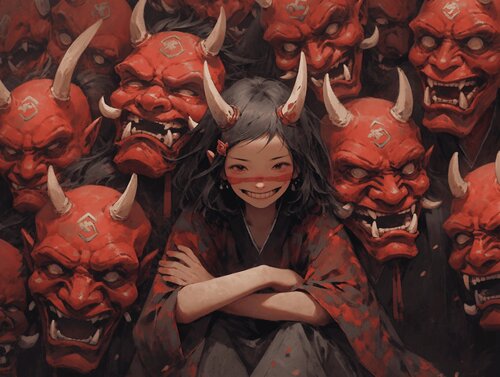 Red Demon Giclée Print 30x40 cm - 悪魔の娘 - Devil’s Daughter Roger Haus