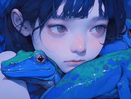 Salamander Giclée Print 50x70 cm - クラインブルー - Klein Blue Roger Haus