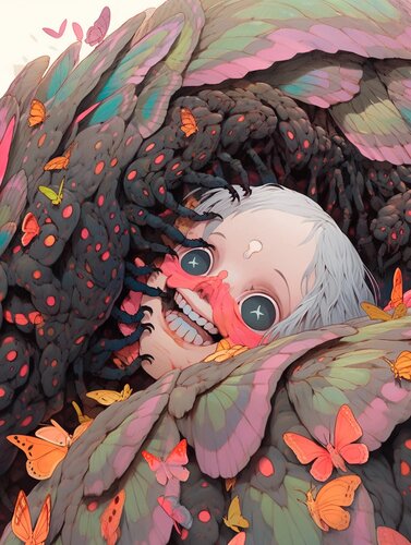 Butterfly Giclée Print 50x70 cm - HAI Joy di Roger Haus, Stampa in vendita su Singulart