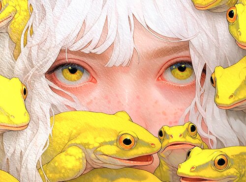 Frogs Giclée Print 30x40 cm - HAI Resonance von Roger Haus, Druck kaufen auf Singulart