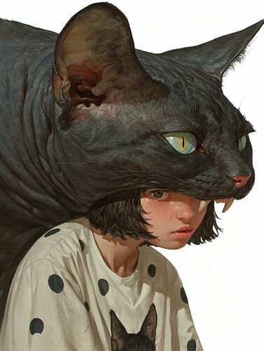 Surreal Cat Giclée Print 30x40 cm - Animal Instinct #130 de Roger Haus, Impresión a la venta en Singulart