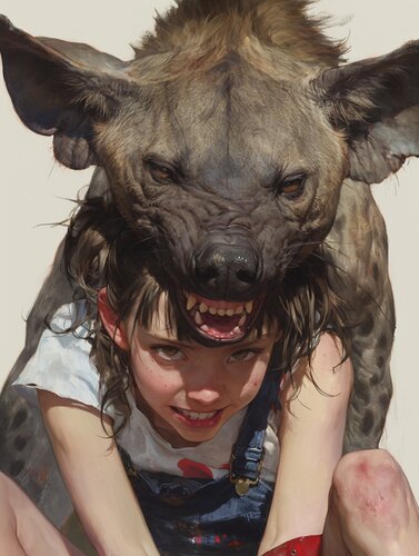 Furious Hyena Giclée Print 30x40 cm - HAI Spunk von Roger Haus, Druck kaufen auf Singulart