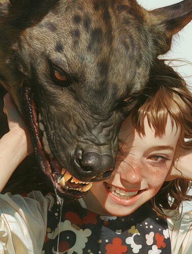 Happy Hyena Giclée Print 30x40 cm - HAI Meal von Roger Haus, Druck kaufen auf Singulart