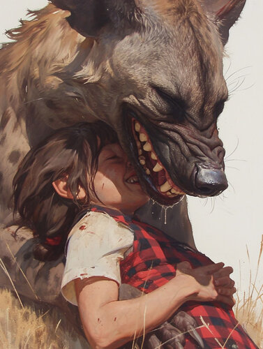 Laughing Hyena Giclée Print 50x70 cm - HAI ROLF di Roger Haus, Stampa in vendita su Singulart