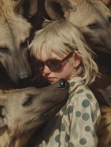 Mystery  Hyena Giclée Print 50x70 cm - HAI Hangover von Roger Haus, Druck kaufen auf Singulart