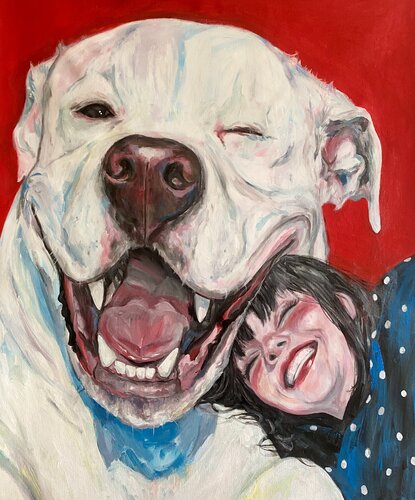 Acrylic Painting with Anna Dart (81x100 cm) I The Wink van Roger Haus, Schilderij te koop op Singulart