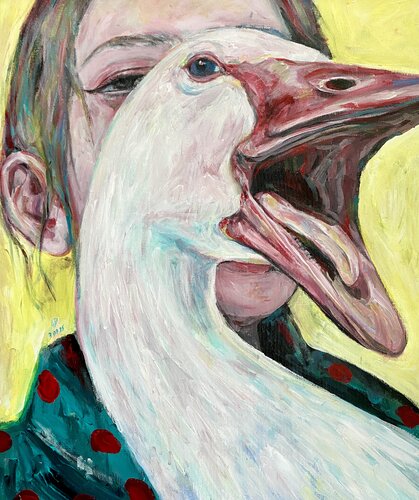 Duck Painting with Anna Dart (50x60 cm) I Animal Instinct 157 van Roger Haus, Schilderij te koop op Singulart